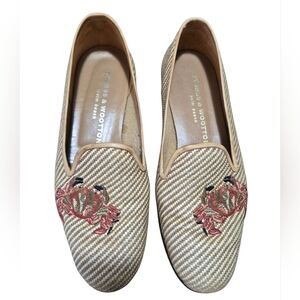 Stubbs & Wootton NeedlePoint Loafers Feature A Coastal Crab Design.